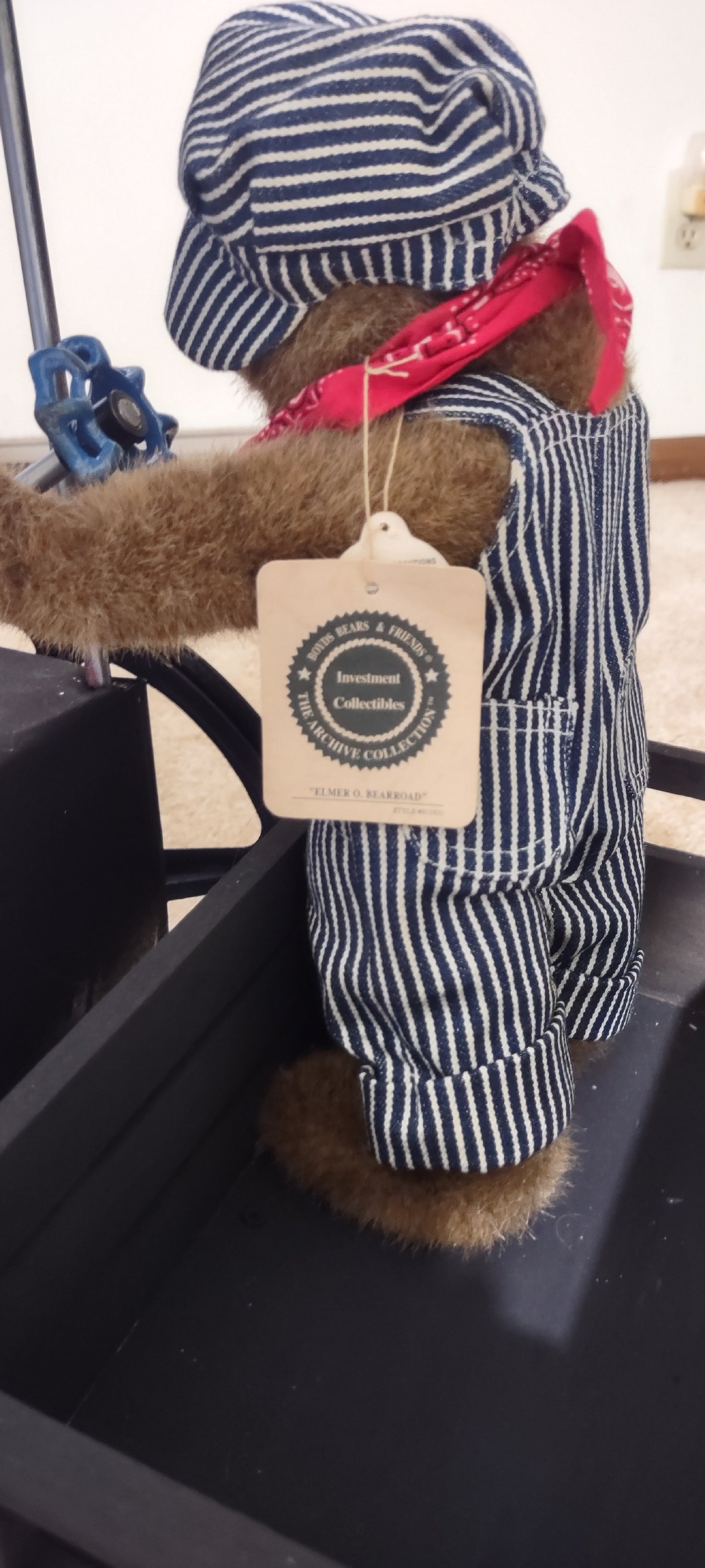 Steambeary the engineer on his Baker Steam Engine